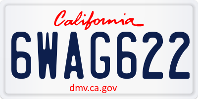 CA license plate 6WAG622