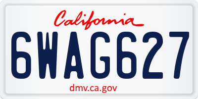 CA license plate 6WAG627