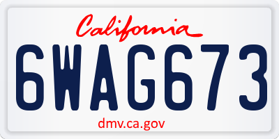 CA license plate 6WAG673