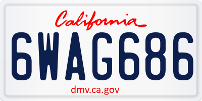 CA license plate 6WAG686