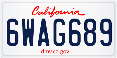 CA license plate 6WAG689