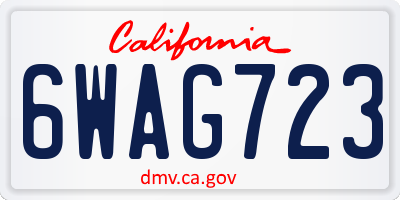 CA license plate 6WAG723