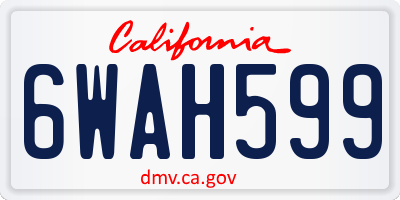 CA license plate 6WAH599