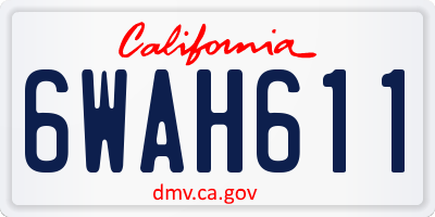 CA license plate 6WAH611