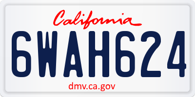 CA license plate 6WAH624