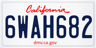 CA license plate 6WAH682