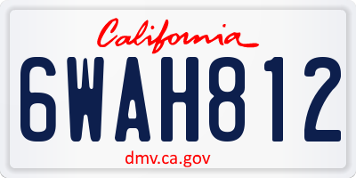 CA license plate 6WAH812