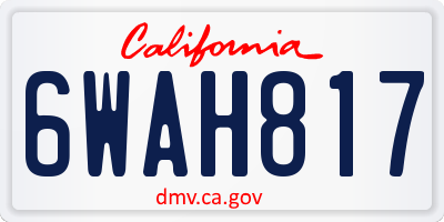 CA license plate 6WAH817