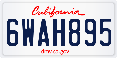 CA license plate 6WAH895