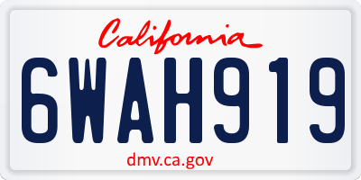 CA license plate 6WAH919