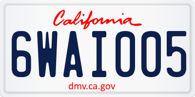 CA license plate 6WAI005