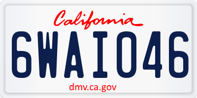 CA license plate 6WAI046