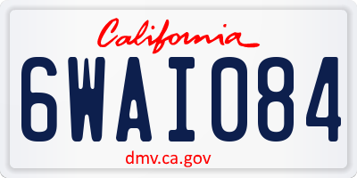 CA license plate 6WAI084