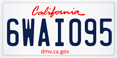 CA license plate 6WAI095