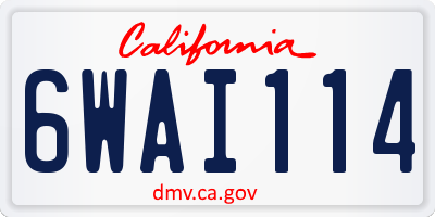 CA license plate 6WAI114