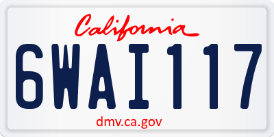 CA license plate 6WAI117