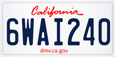 CA license plate 6WAI240