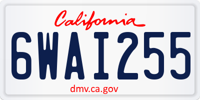 CA license plate 6WAI255