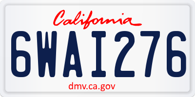 CA license plate 6WAI276