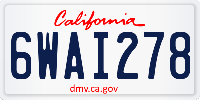 CA license plate 6WAI278