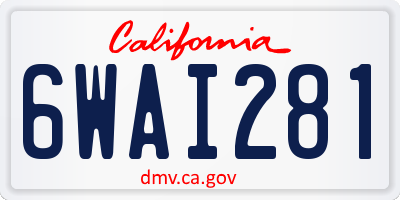 CA license plate 6WAI281