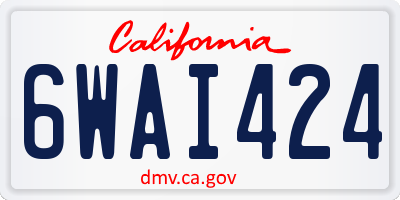 CA license plate 6WAI424