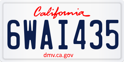 CA license plate 6WAI435
