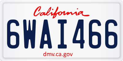 CA license plate 6WAI466