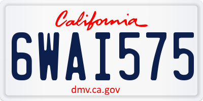 CA license plate 6WAI575