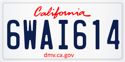 CA license plate 6WAI614