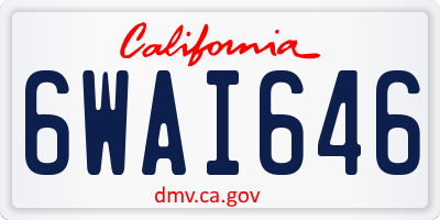 CA license plate 6WAI646