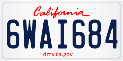 CA license plate 6WAI684