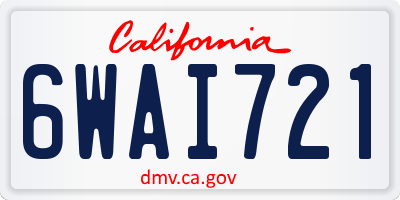 CA license plate 6WAI721