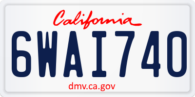 CA license plate 6WAI740