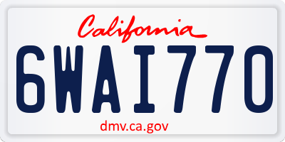 CA license plate 6WAI770
