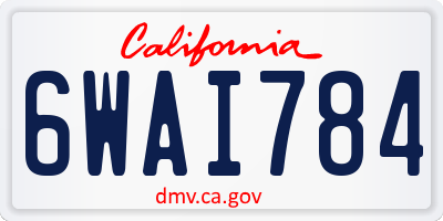 CA license plate 6WAI784