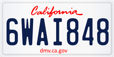 CA license plate 6WAI848