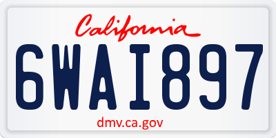 CA license plate 6WAI897