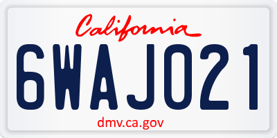 CA license plate 6WAJ021