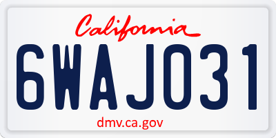 CA license plate 6WAJ031