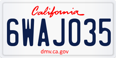 CA license plate 6WAJ035