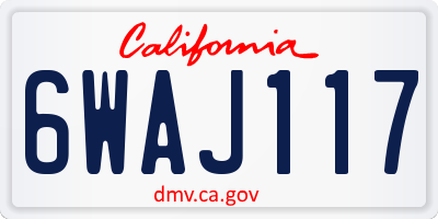 CA license plate 6WAJ117
