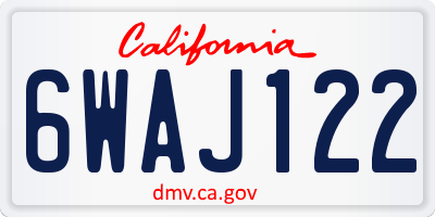 CA license plate 6WAJ122