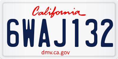 CA license plate 6WAJ132