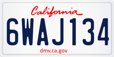 CA license plate 6WAJ134