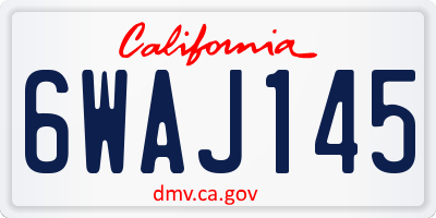 CA license plate 6WAJ145