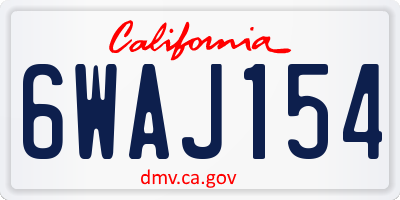 CA license plate 6WAJ154
