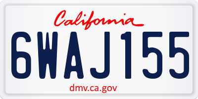 CA license plate 6WAJ155
