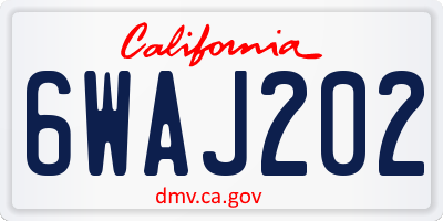 CA license plate 6WAJ202