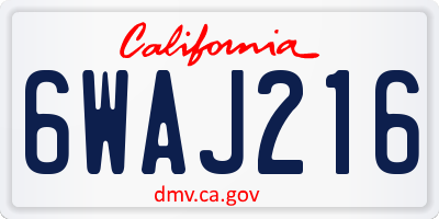 CA license plate 6WAJ216
